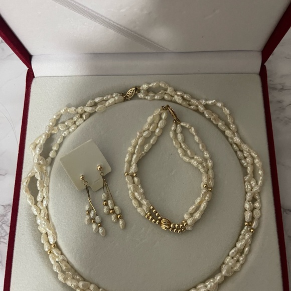 14k real fresh pearl set - Picture 5 of 5